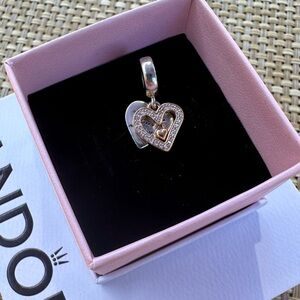 Pandora Rose Gold and Silver Heart Charm